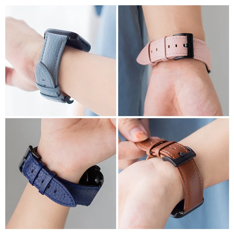 Luxury Texture Leather Strap For Iwatch 6 4 SE for Apple Watch Band Series 5 3 Bracelet 42mm 38mm 40mm First Layer Cowhide Belt