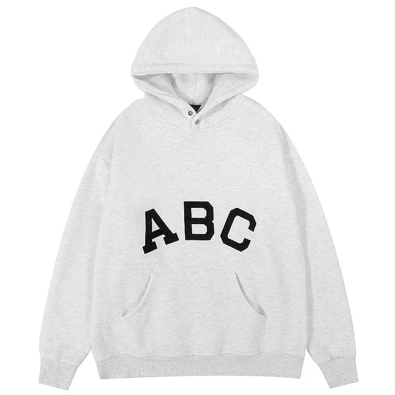

Осенне-зимняя Новинка, противотуманная Двусторонняя толстовка с буквами ABC, толстовка с капюшоном для мужчин и женщин, плюшевая Толстовка д...