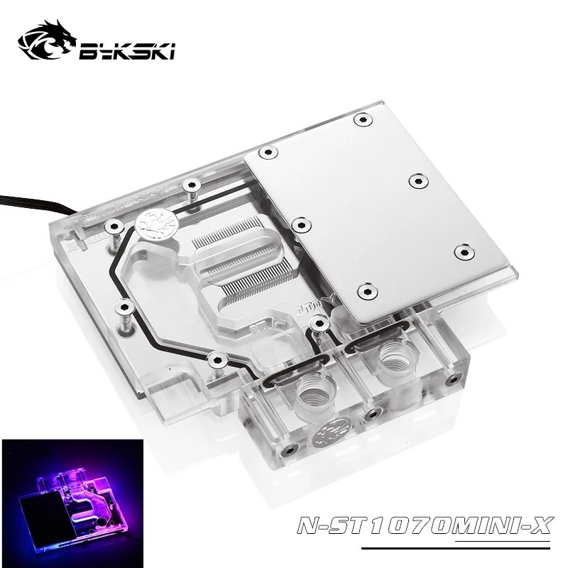 Водяной блок Bykski GPU для ZOTAC GeForce GTX 1070MINI графическая карта 12 в RGB или 5 В A Mobo AURA SYNC N