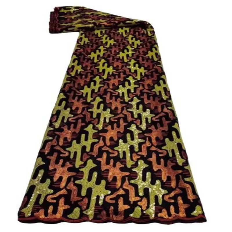 

French Lace Fabric Sequins High Quality Lace Material Latest African Lace Fabric Embroidery Nigerian Lace Fabrics Sewing