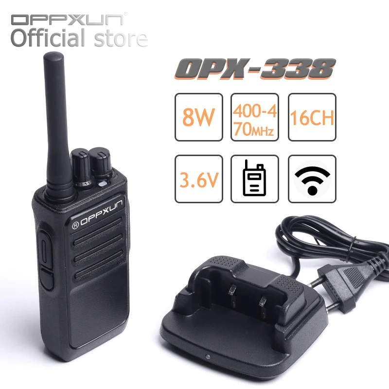 

Рация OPPXUN OPX-338 OPX338 UHF 400-470 МГц, портативная двухсторонняя CB Любительская радиокоммуникация, большой радиус действия 8 Вт для охоты, кемпинга