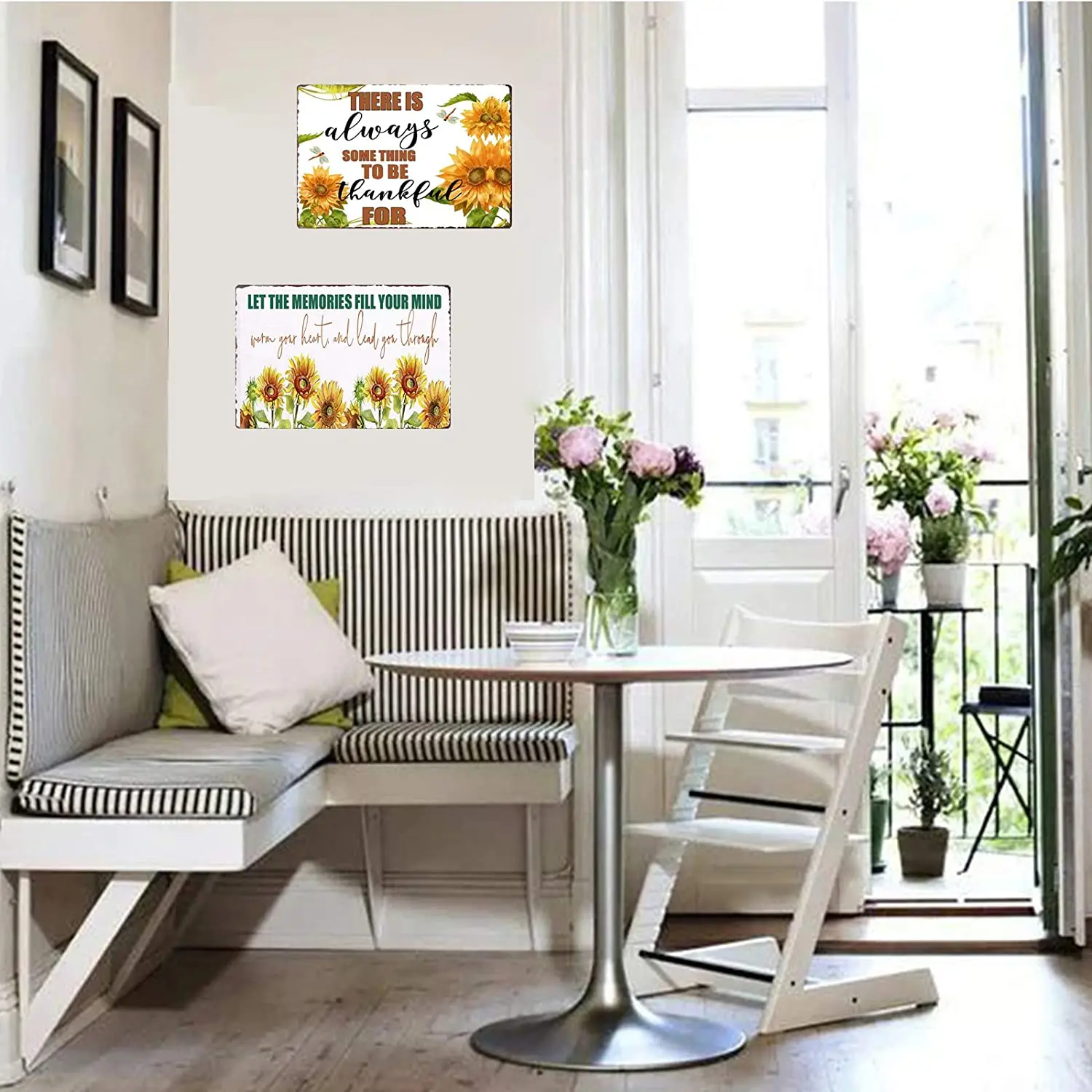 

TISOSO There is Always Something to Be Thankful for Vintage Sunflowers Metal Tin Sign Wall Art Decor for Living Room Home Coffee