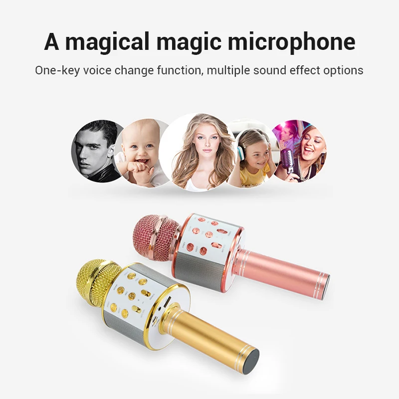 

Портативный микрофон для караоке, Bluetooth-динамик, ручной микрофон, беспроводной многофункциональный для дома KTV SP99