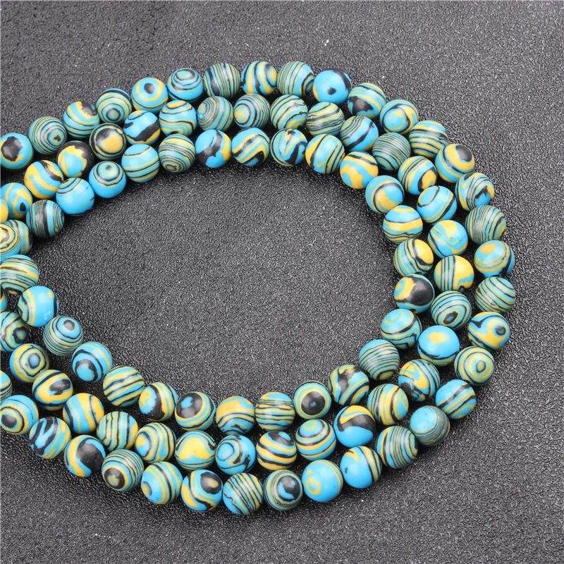 

Wholesale Blue Malachite NaturalRoundBeadsLooseBeads4/6/8/10/12MMSuitableForJewelryMakingDIYBraceletNecklace