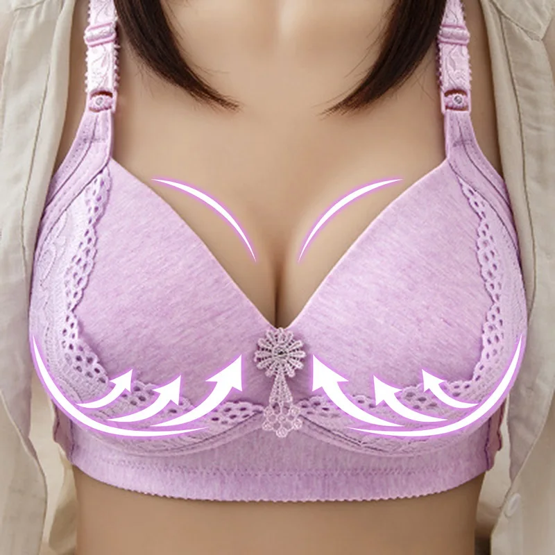 

Women Sexy Push Up Full Coverage Bra Wireless Deep-V Gather Thin Underwears Plus Size Bras Comfort Black Breast Cover Brasieres