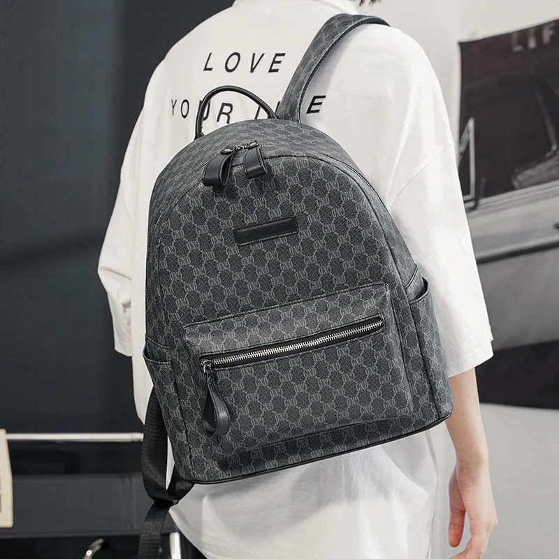 

Tidog New fashion street trend casual vertical lattice Backpack