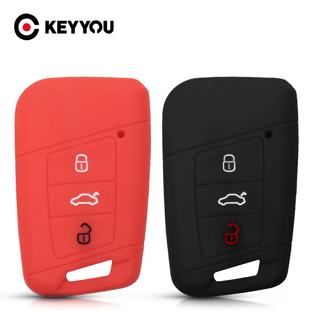 

KEYYOU For Volkswagen VW 2016 2017 2018 Passat B8 L Skoda Superb A7 Magotan 3 Buttons Car Remote Key Case Cover Silicone Shell
