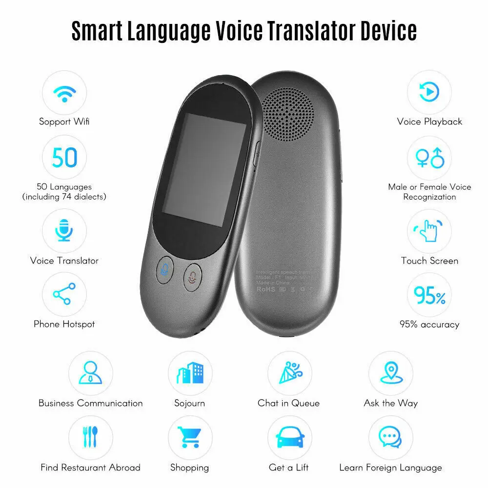 Global translator instant travel voice smart AI 50 language vocal instantan portable translation machine simultaneo traducteur |