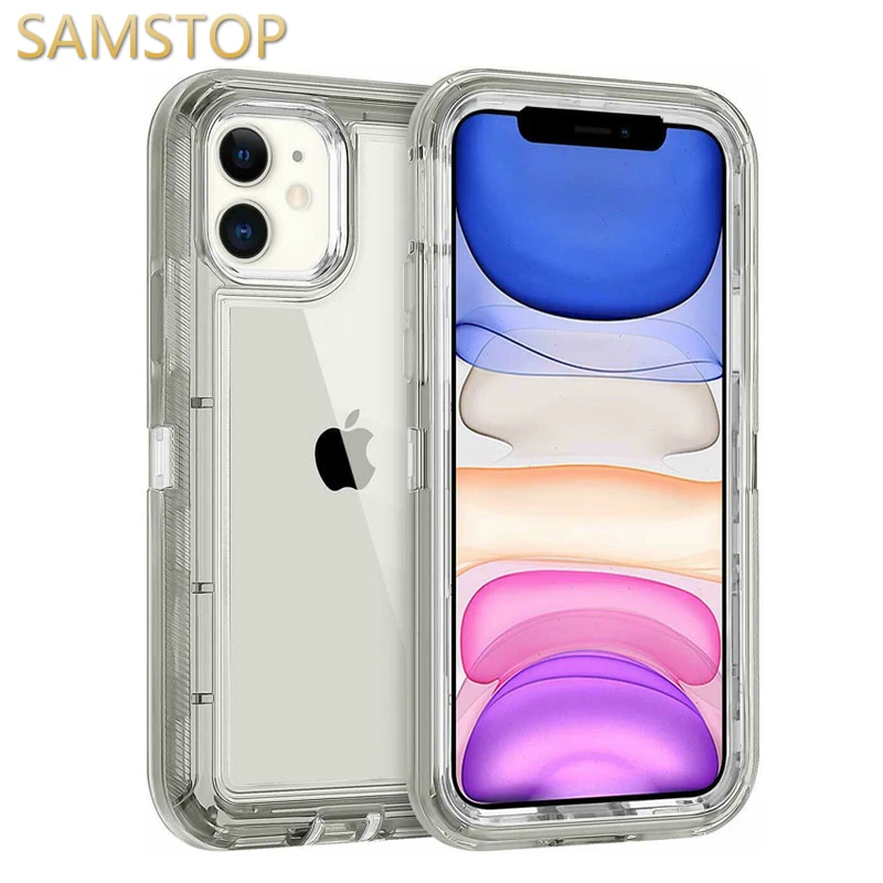 Гибридный сверхмощный 360 полноразмерный чехол для iPhone 12 Pro Max XR 6 7 8 Plus 11 прочный