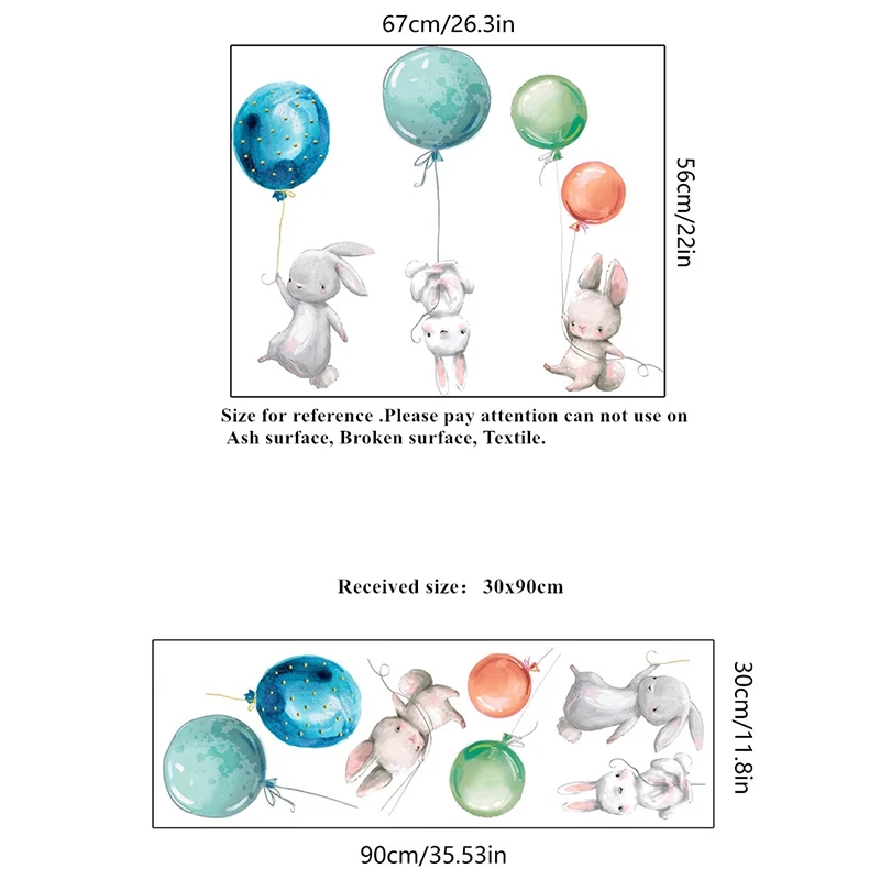 

Cartoon Air Balloon Wall Stickers For Kids Room Children Bedroom Living Room Animals Wall Decals Home Decoration Stickers Poster