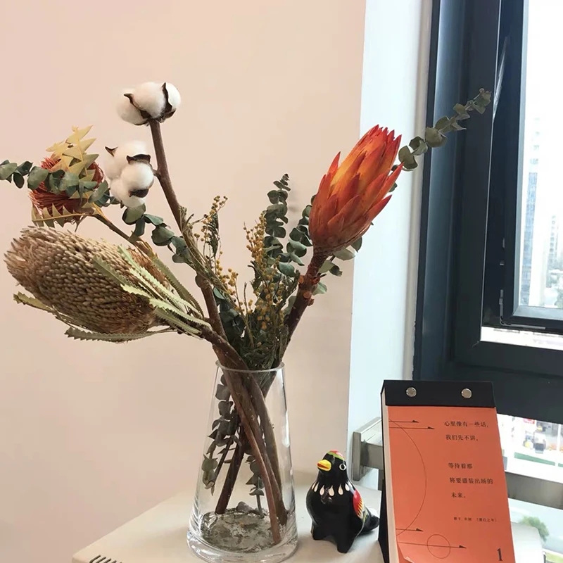 

1pc Photography Props Banksia Natural Dried Flowers Arrangement Bouquet Trockenblumen Matrimonio Celebrity Bedroom Decoracin