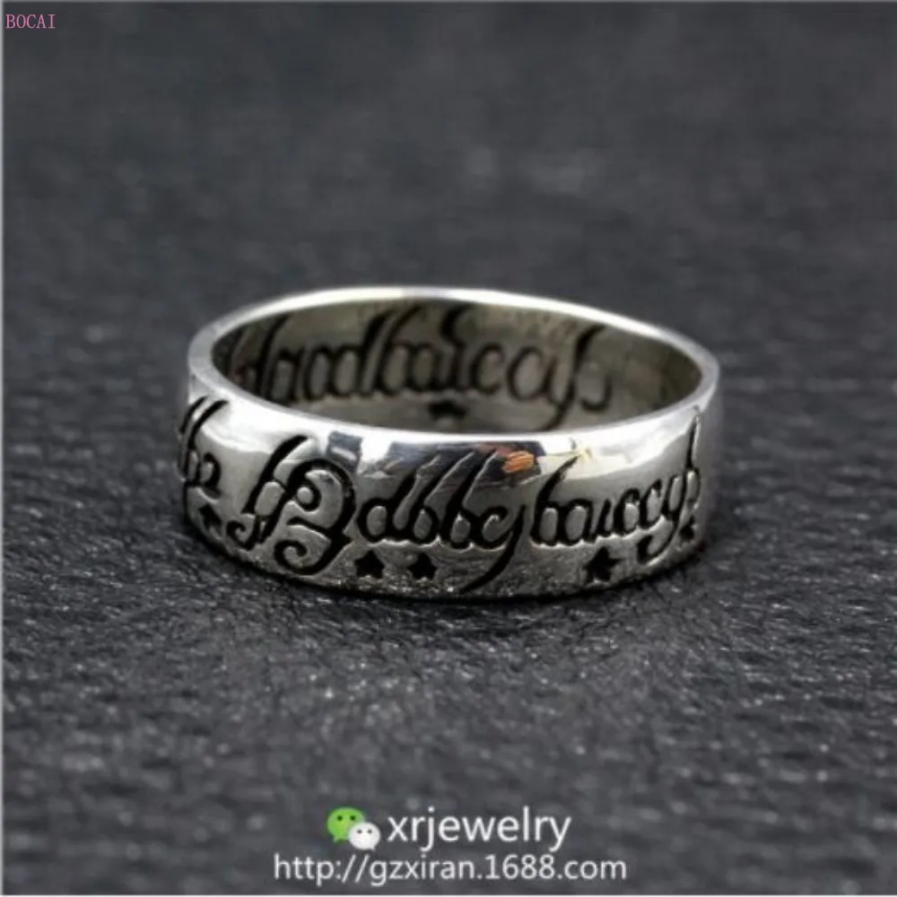 Кольцо King Ring S925 чистое серебро ручная реставрация пленка с надписью the lord ofe кольца модные указательный палец для мужчин и женщин