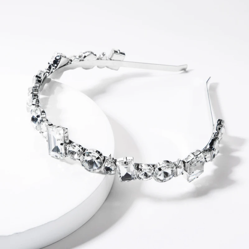 Повязка на голову Find Me Стразы Женская простой геометрический ободок из сплава