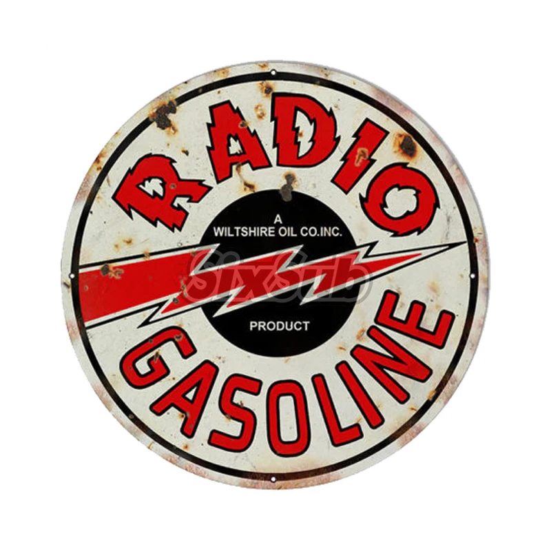 Distressed Reproduction Radio Motor Oil car moto stickers decals# 027015