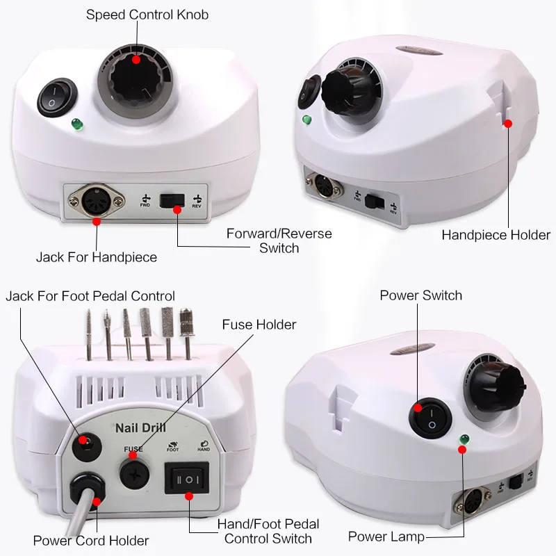Электрический Фрезер для ногтей сверлильный станок 35000 об/мин Маникюрный аппарат