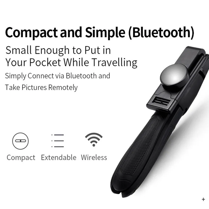 Wireless Bluetooth Selfie Stick Mini Foldable Tripod Monopods Self-Timer Artifact Rod with Mirror Remote Control for IOS Android |