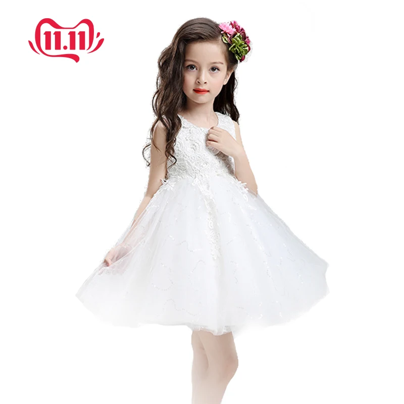 Flower Baby Girl Summer Dress For Wedding Tulle Tutu Kids Birthday Party Dresses Beautiful Lace Christening Gown | Детская одежда и