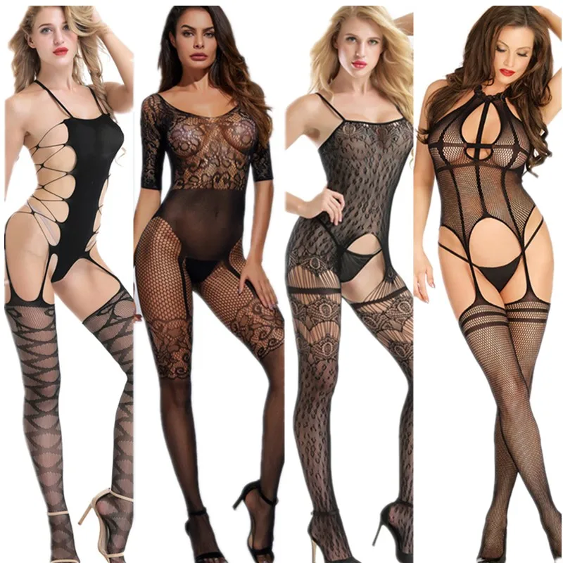 Sexy Lingerie Teddies Black Elastic Underwear Costumes Hot Intimate Body Suit Women Nightgown Kimono Slips Dobby GOYHOZMI Женское | Женское белье и боди -4000967775633