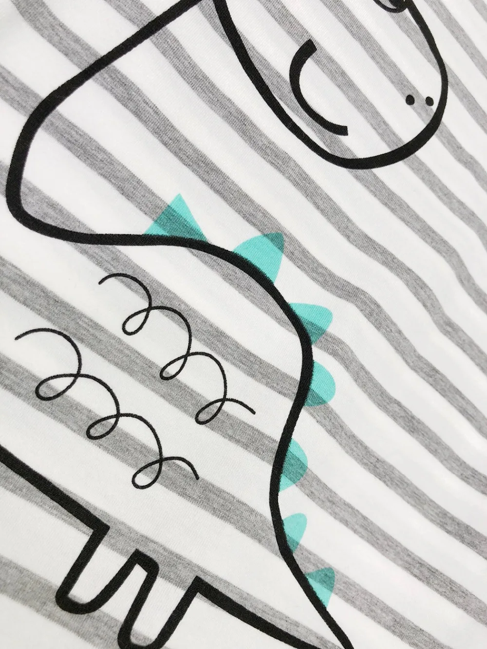 Детские серые полосатые с коротким рукавом в виде динозавра для маленьких