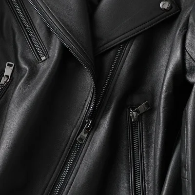 MEWE Women Spring Genuine Real Sheep Leather Jacket H44