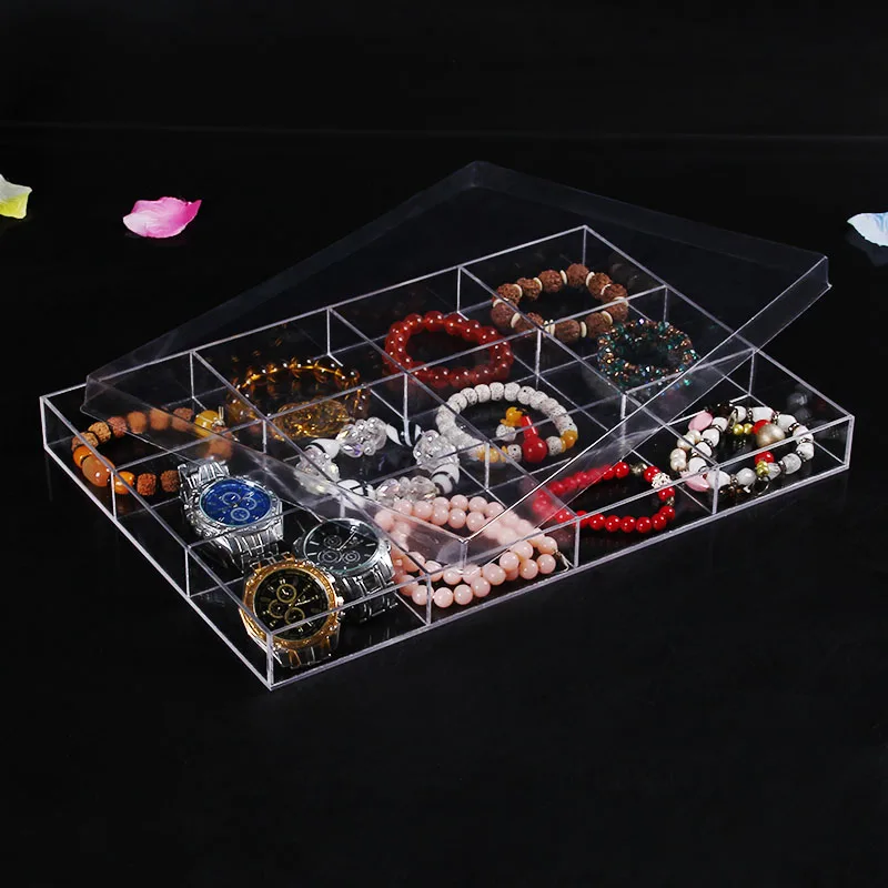 

Acrylic Earring Holder Jewelry Boxes and Packaging Bracelet Display Organizer Gift Boxes for Ring Watch Necklace Display