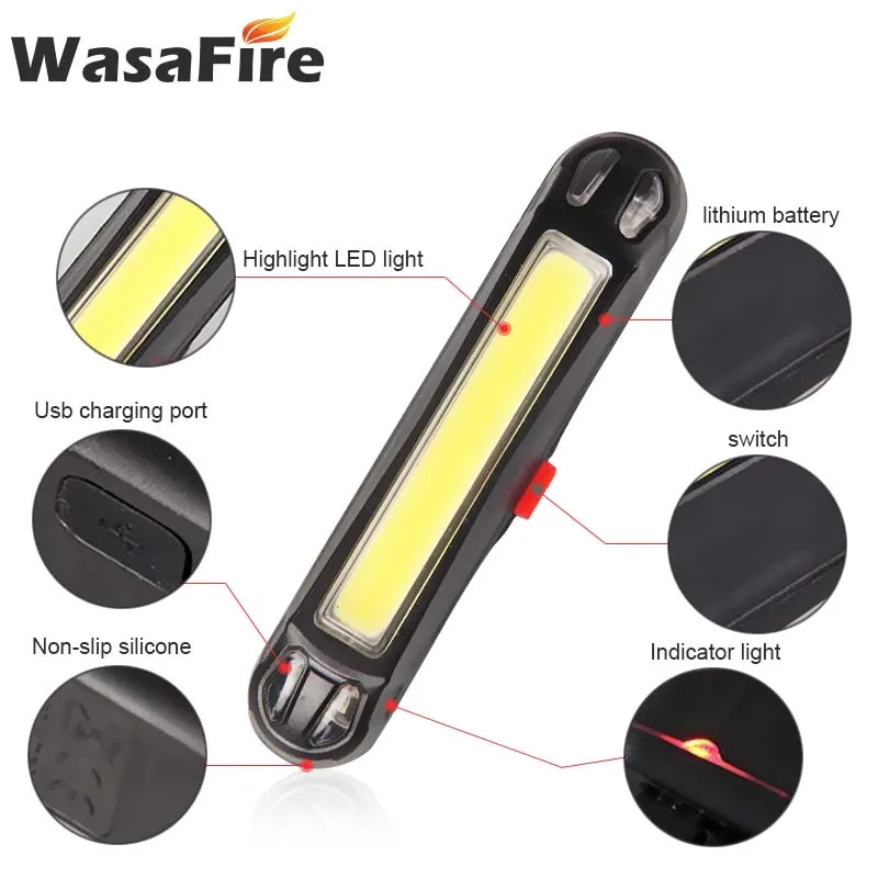 USB велосипедный задний светильник перезаряжаемый белый красный светодиодный