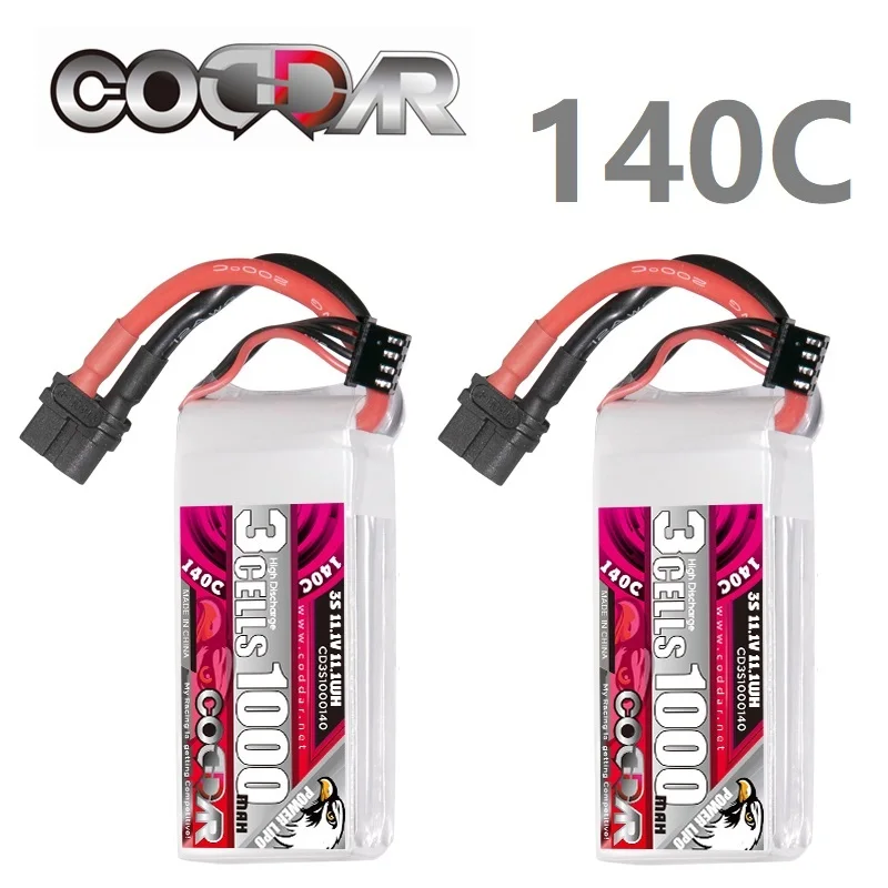 

CODDAR 3S 1000mAh 11.1V 140C MAX 280C HV Lipo Battery for FPV Racing Cine Whoop Beta FPV Drone RC Parts