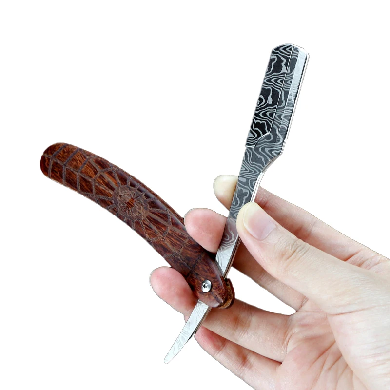 

New Spider Manual Wood Handle Shaving Razor Men's Razor Professional Barber Hair Cut Razor Change Blade Type Shaving Tools