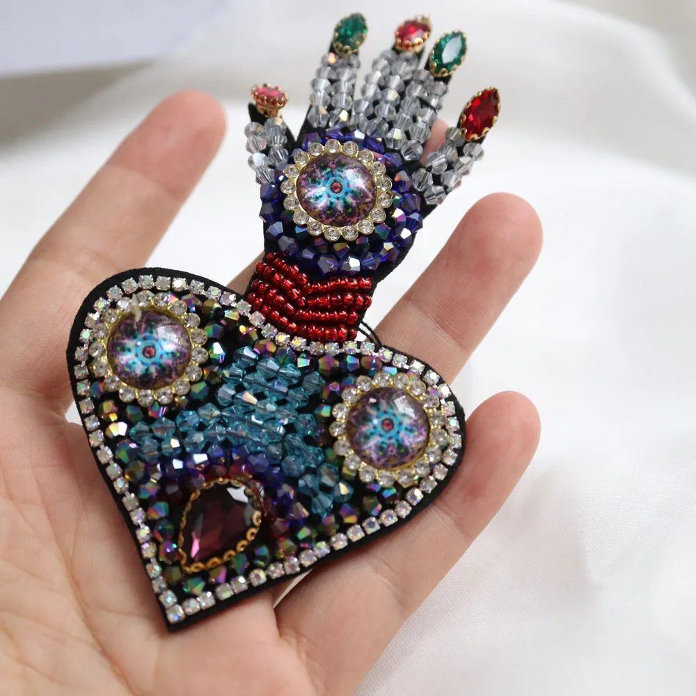 Модный чехол типа сделай сам Сердце бисером патчи для одежды Бесплатная доставка