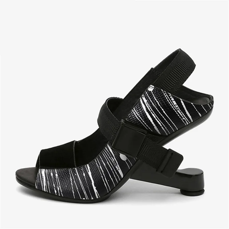 

Sexy Women Gladiator Sandals Peep Toe High Heels Ladies Summer Dress Shoes Woman Metal Strange Sandalias Mujer