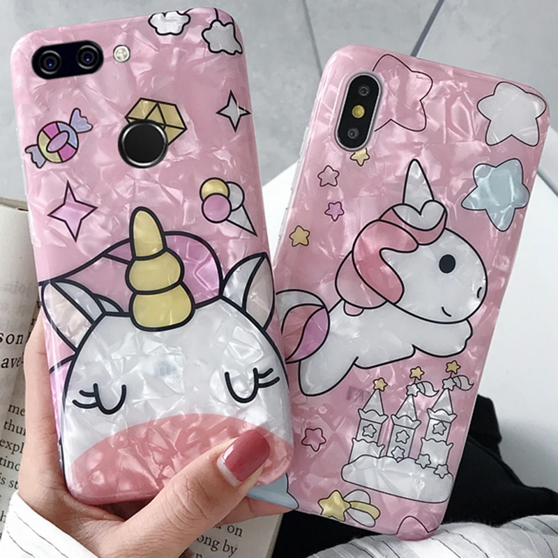 TRISEOLY для Xiaomi mi 8 чехол Lite Seashell затенение мультфильм Единорог SE мягкий TPU