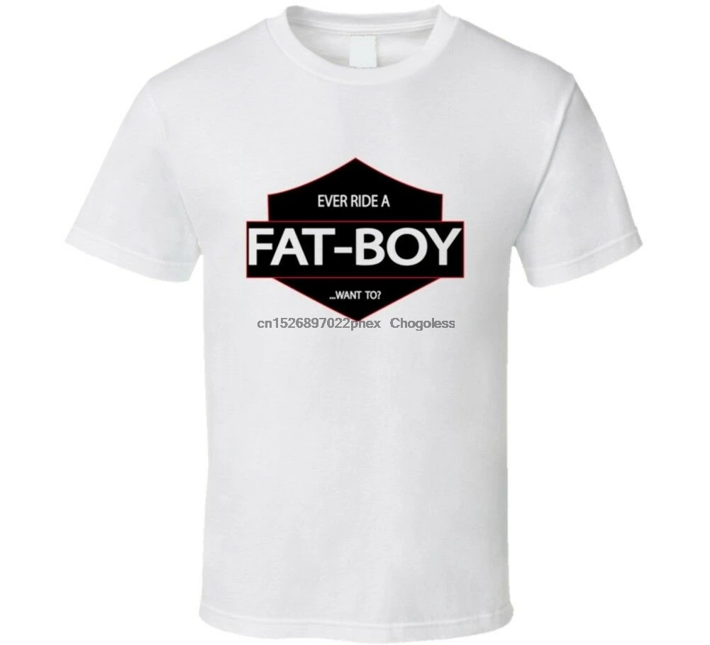 Футболка с надписью Ever Ride a Fat Boy Want To Funny Biker Humor|Мужские футболки| |
