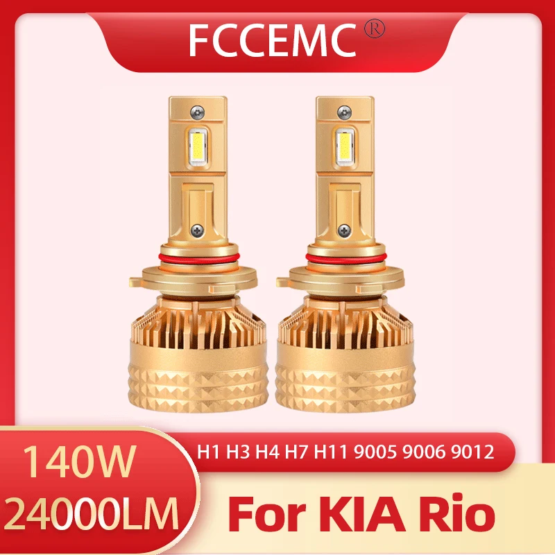 

2X 140W 24000LM H1 H4 H7 H11 9005 9006 9012 6000K LED Car Lamp High/Low Beam Car Bulb Canbus Auto Light For KIA Rio Super Bright