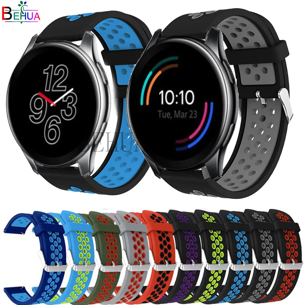 

Ремешок BEHUA силиконовый для OnePlus Watch 46 мм, мягкий браслет для смарт-часов Huami Amazfit GTR 2/2e, браслет для наручных часов