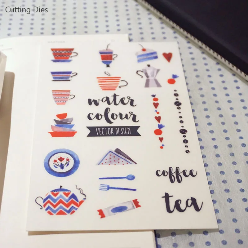 Мультяшные Переводные бумажные наклейки для путешествий послеобеденного чая