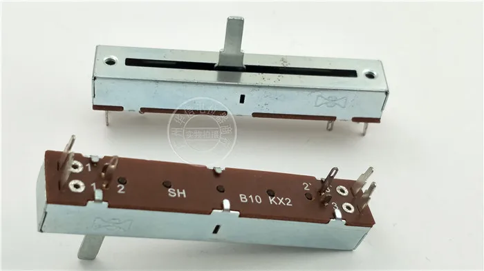 2 шт. SC458G 73 мм микшер потенциометр B10Kx2/двухканальный регулятор длины рукоятки 15 мmc
