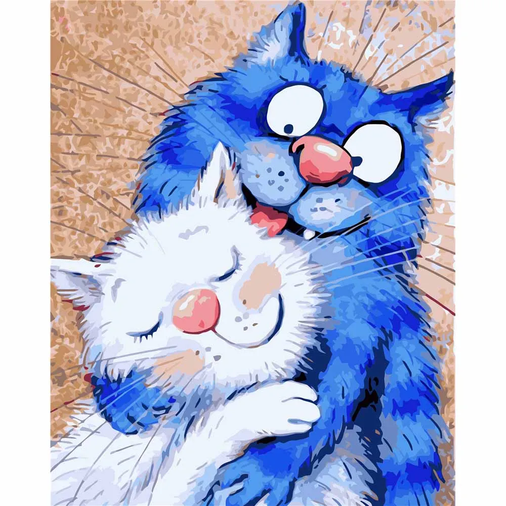 

Frame Cat Animal DIY Painting By Numbers Kits Acrylic Coloring By Numbers Modern Wall Art Picture For Home Decor 40x50cm VA-0908