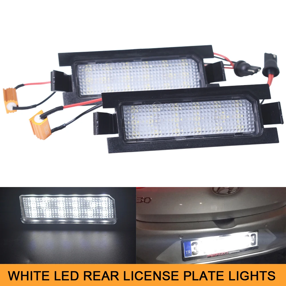 

18SMD 6000K белый светодиодный номерной знак светильник без ошибок для Kia PRO Ceed 2006-2011 Hyundai I30 CW GD авто аксессуары