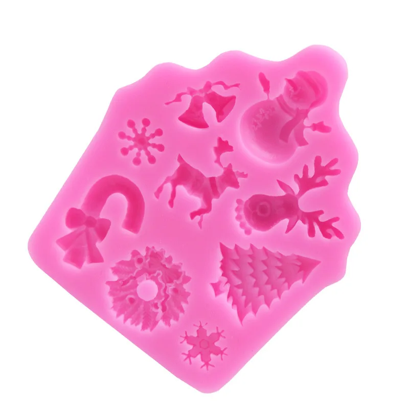

Christmas Tree Christmas Elk Santa Snowman Silicone Mould Chocolate Cake Decorating Fondant Mould silicone molds