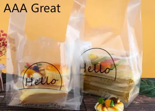 AAA Great 100 шт./партия, подарочные сумки, пластиковые пакеты, кошелек для покупок, сумка для обуви, ручка для магазина одежды, Свадебные вечерние сумки для супермаркета