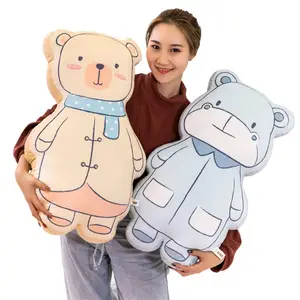3D трехмерный медведь, плюшевая игрушка, кукла, мягкая меховая мультяшная подушка, подушка, детская Удобная кукла для сна, Рождественский подарок на день рождения