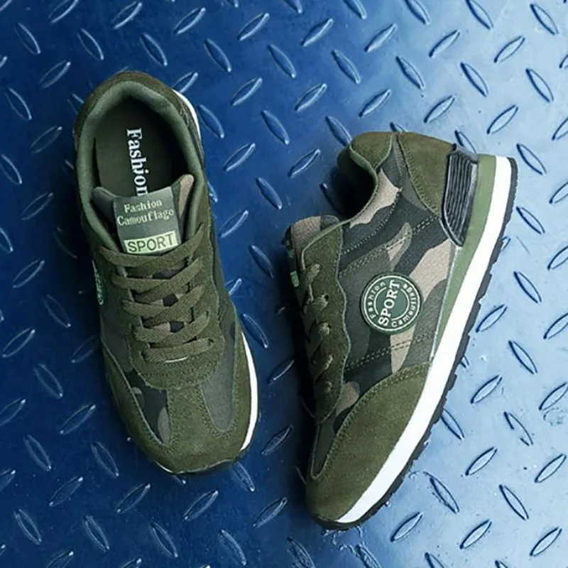 

CEVABULE Drop Sale Summer Mesh Breathable Flat Bottom Camouflage Shoes Women's Shoes Lace Green Sneakers Sneakers Army CYL