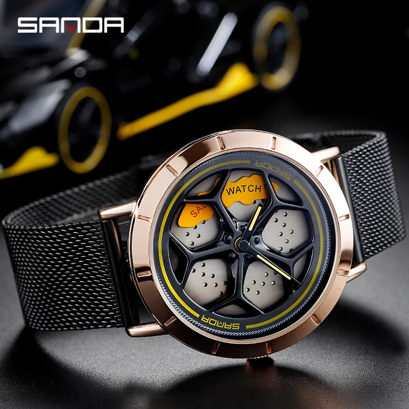 [Вращение на 360 °] SANDA 2021 лидер продаж кварцевые мужские часы специальные гонки и