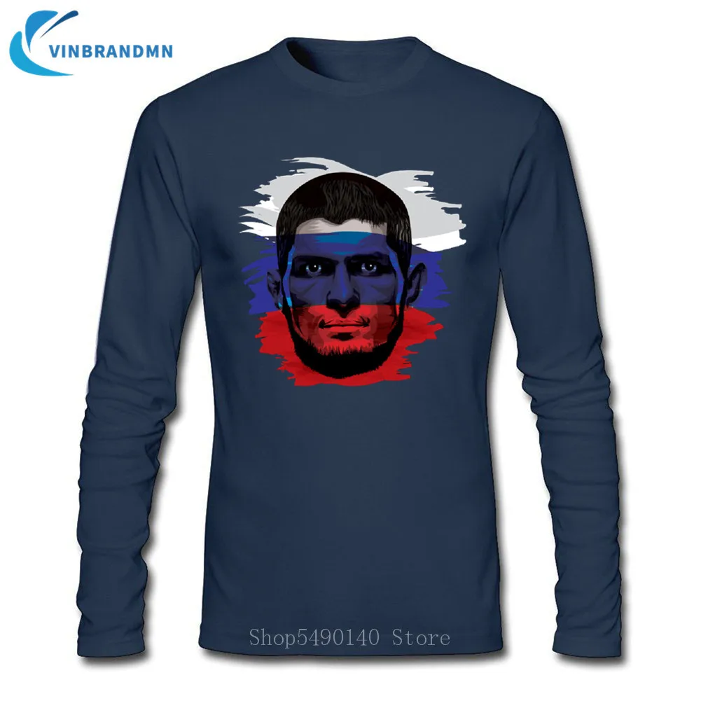 Khabib Nurmagomedov футболка с изображением российского флага дизайнерская орлом Мужская