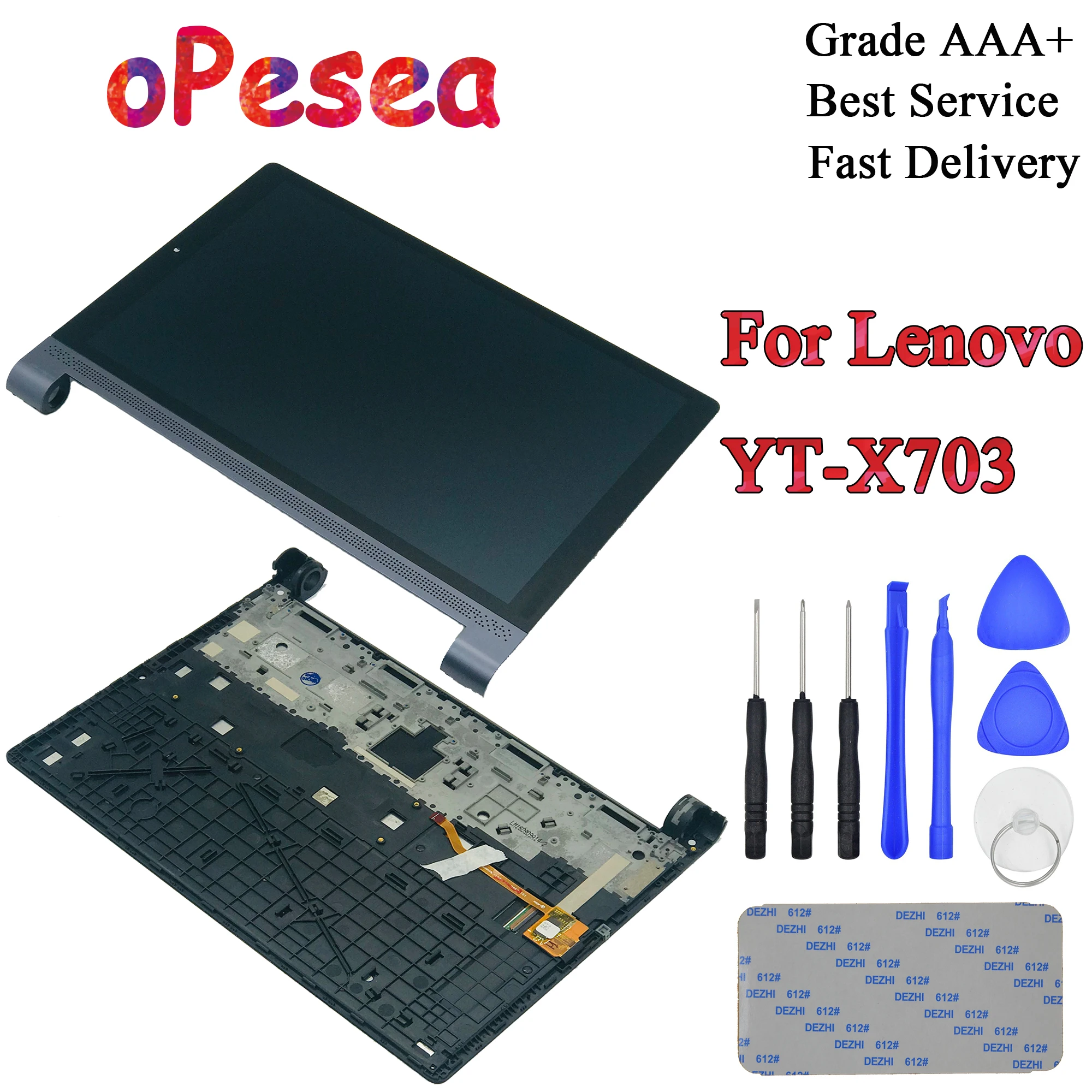oPesea For Lenovo YOGA Tab 3 10 Plus X703L X703F YT-X703L YT-X703F Touch Screen Digitizer LCD Display Panel Glass Assembly