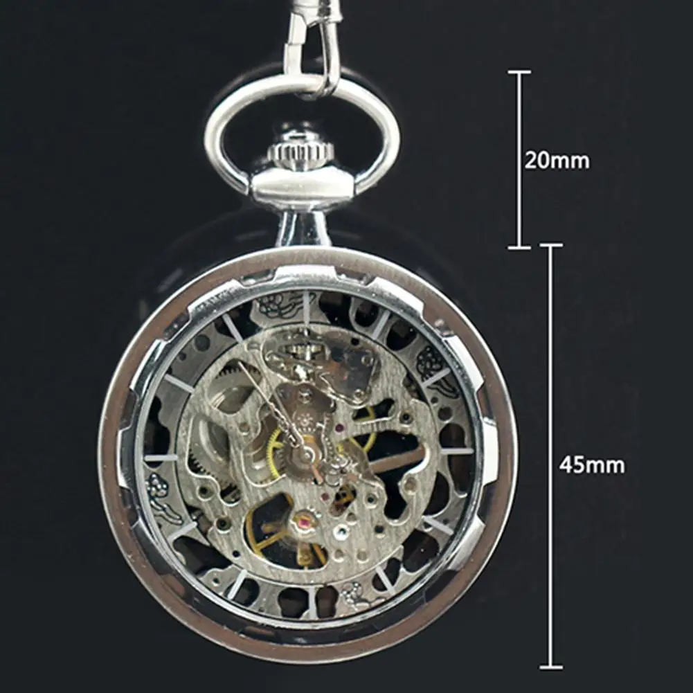 

Unisex Vintage Hollow Skeleton Dial Quartz Mini Pendant Pocket Watch Chain