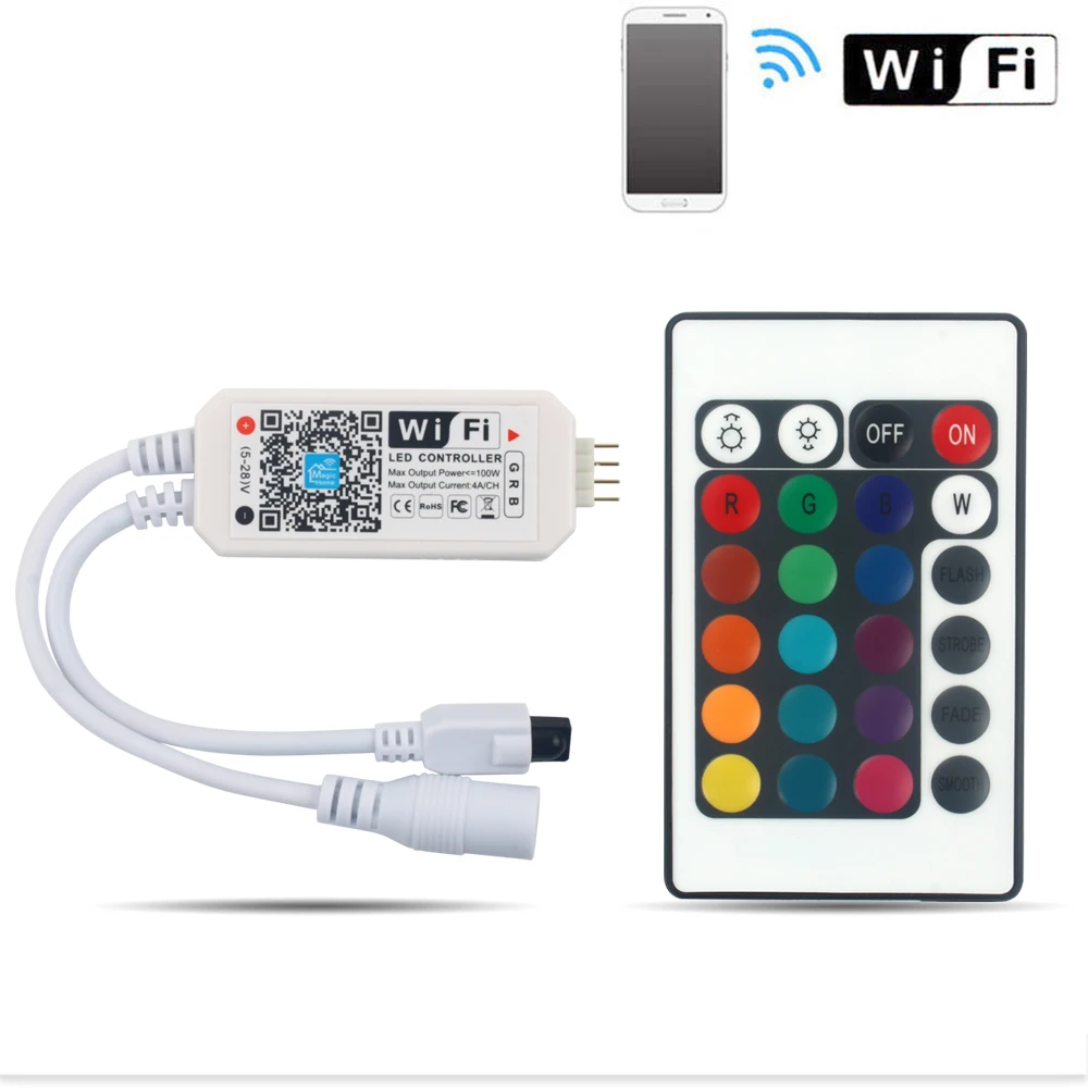 

DC5V 12V 24V RGB Led Wifi Controller RGBW RGBWW Bluetooth WiFi LED Controller For 5050 2835 WS2811 WS2812B led strip Magic Home