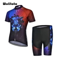 wulitoto men breathable short sleeve suit cycling jersey bicycle top shirt cycling jersey