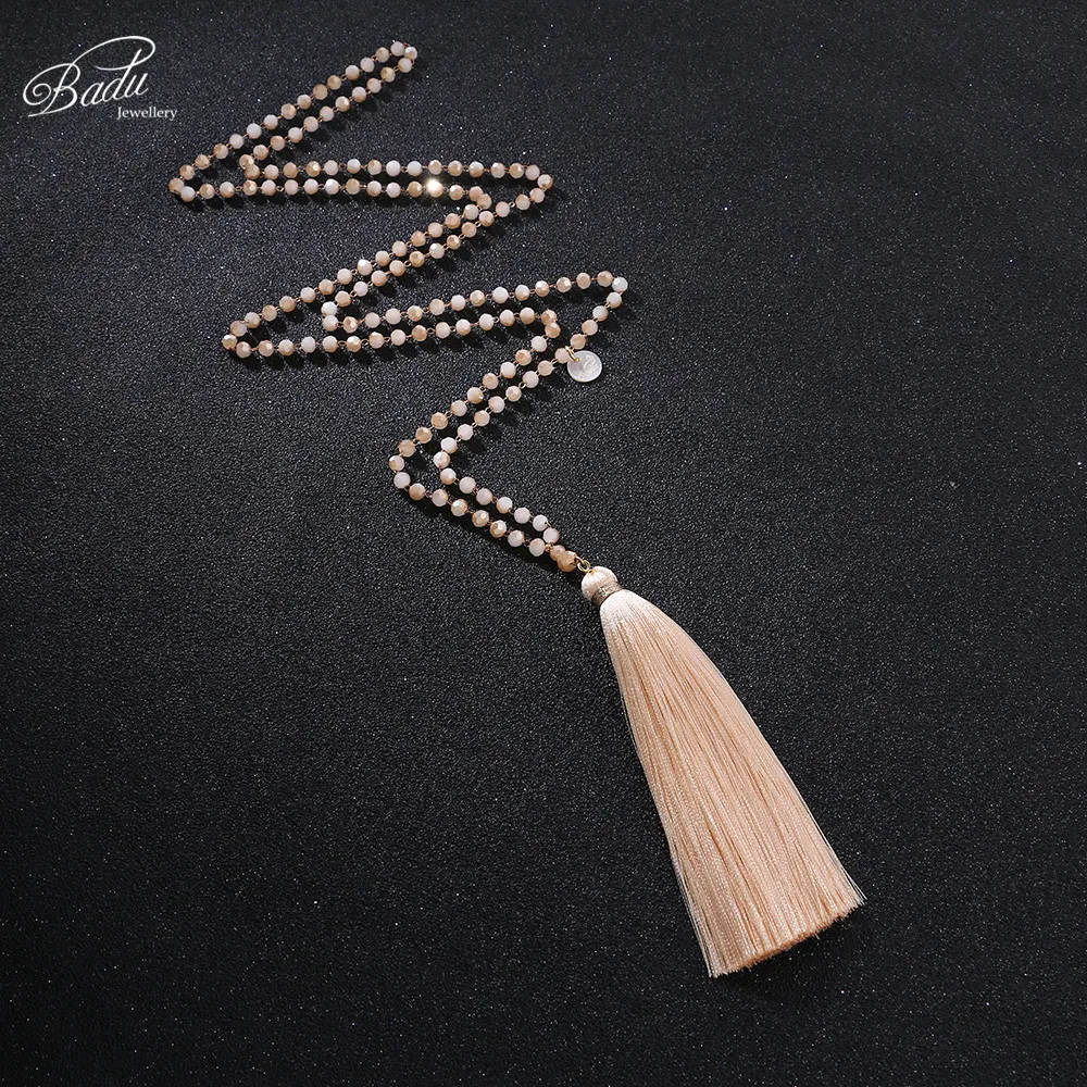 

Long Tassel Necklace Boho Women Cut Crystal Beads Sweater Sweater Chain Fashion Jewelry Girlfriend Holiday Gift Wholesale