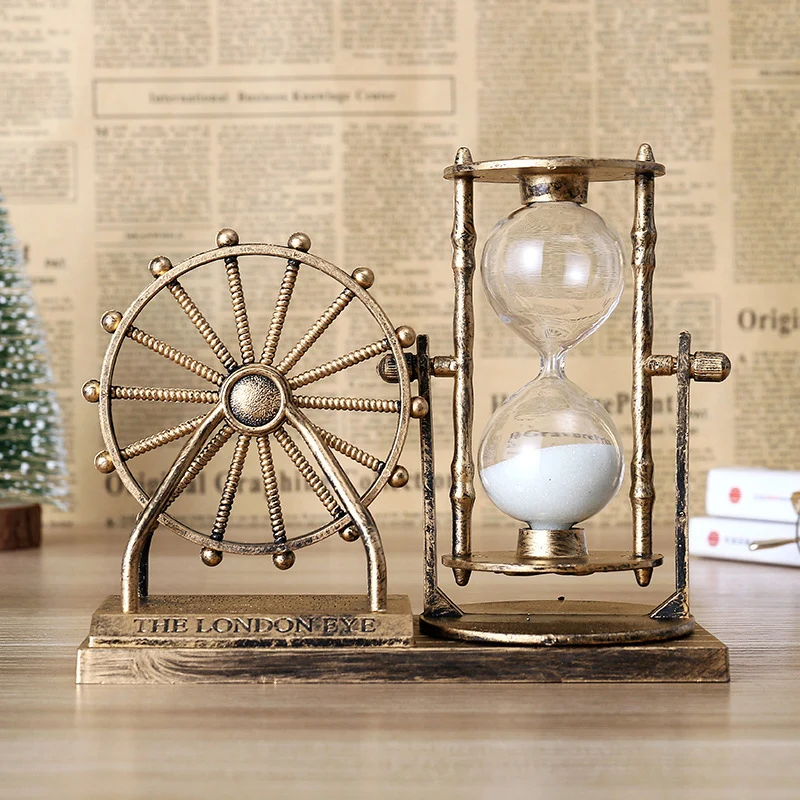 European Retro Ferris Wheel Hourglass Multifunction Sandy Night Light Creative Craft Gift Home Decorations Accessories |